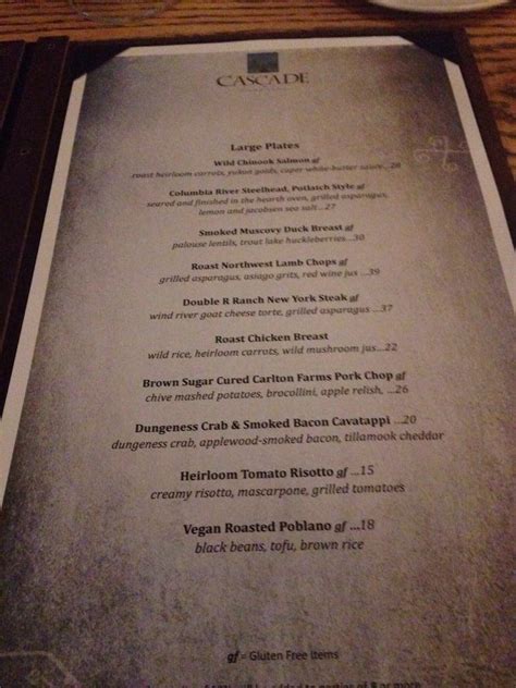 skamania lodge restaurant menu